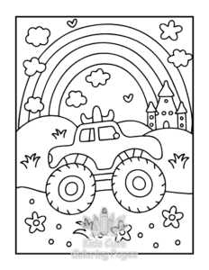 Monster Truck coloring page for boys, printable at home