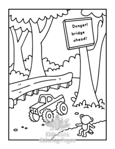 Easy Monster Truck coloring sheet for young children