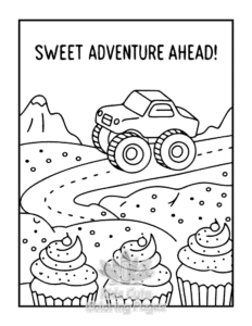Monster Truck coloring page for boys, printable at home