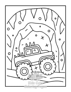 Printable Monster Truck coloring sheet for preschoolers