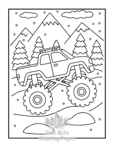 Simple Monster Truck coloring page for toddlers