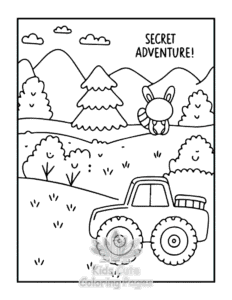 Simple Monster Truck coloring page for toddlers