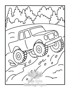 Printable Monster Truck coloring sheet for preschoolers