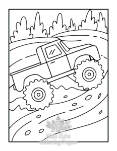 Monster Truck coloring page for girls, free to print