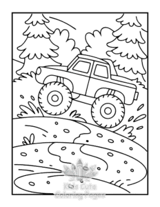 Monster Truck coloring page for boys, printable at home