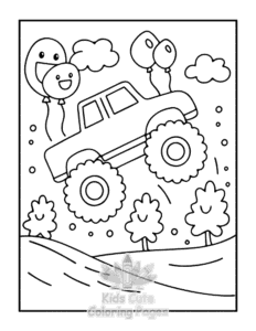 Printable Monster Truck coloring sheet for preschoolers