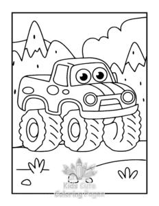 Simple Monster Truck coloring page for toddlers