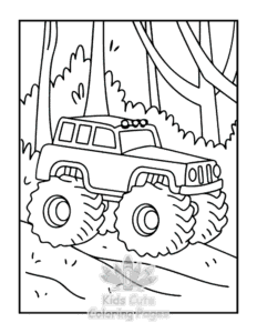 Printable Monster Truck coloring sheet for preschoolers