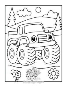Monster Truck coloring page for girls, free to print