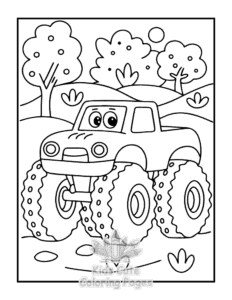 Simple Monster Truck coloring page for toddlers