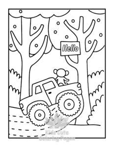 Monster Truck coloring page for classroom activities