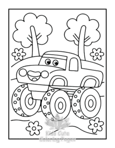 Monster Truck coloring page for classroom activities