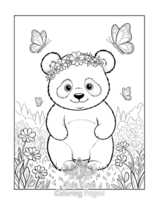 Printable Panda coloring sheet for preschoolers