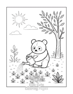 Easy Panda coloring sheet for young children