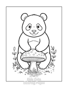Panda coloring page for girls, free to print