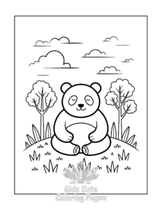 Easy Panda coloring sheet for young children
