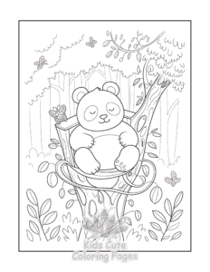 Easy Panda coloring sheet for young children
