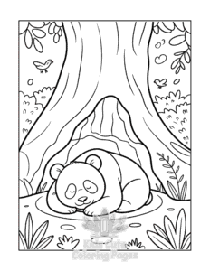 Easy Panda coloring sheet for young children