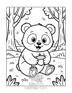Panda coloring page for girls, free to print
