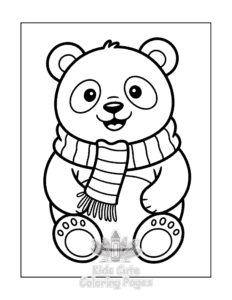 Panda coloring page for boys, printable at home