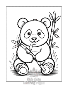 Easy Panda coloring sheet for young children
