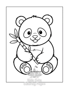 Panda coloring page for boys, printable at home