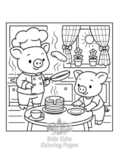 Piggy Days coloring page for girls, free to print