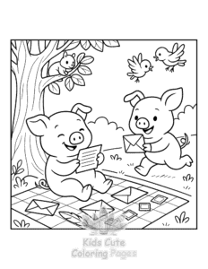 Printable Piggy Days coloring sheet for preschoolers