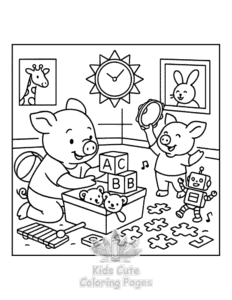 Piggy Days coloring page for classroom activities