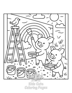 Easy Piggy Days coloring sheet for young children
