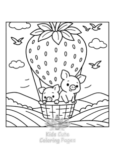Piggy Days coloring page for girls, free to print