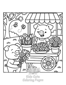 Simple Piggy Days coloring page for toddlers