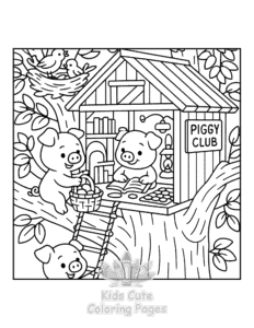 Free Piggy Days coloring pages to print at home