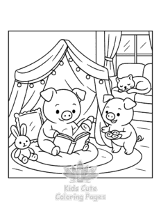Piggy Days coloring page for classroom activities