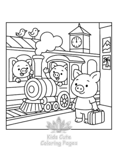 Easy Piggy Days coloring sheet for young children
