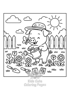 Printable Piggy Days coloring sheet for preschoolers