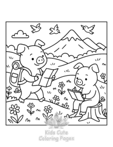 Piggy Days coloring page for boys, printable at home