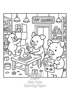 Easy Piggy Days coloring sheet for young children