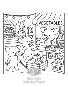 Free printable Piggy Days coloring page for kids