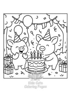 Simple Piggy Days coloring page for toddlers