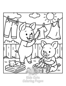 Printable Piggy Days coloring sheet for preschoolers