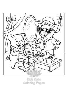 Free printable Piggy Days coloring page for kids