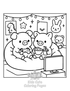 Piggy Days coloring page for boys, printable at home
