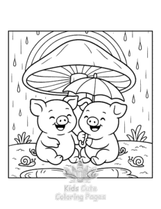 Simple Piggy Days coloring page for toddlers