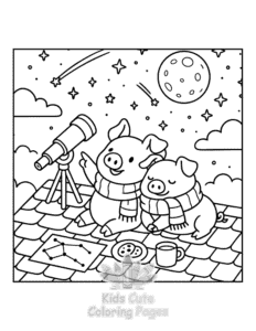 Printable Piggy Days coloring sheet for preschoolers