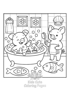 Piggy Days coloring page for classroom activities