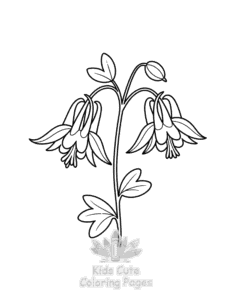 Simple Plants Flowers coloring page for toddlers