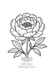 Printable Plants Flowers coloring sheet for preschoolers