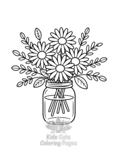 Plants Flowers coloring page for classroom activities
