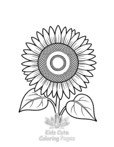 Easy Plants Flowers coloring sheet for young children